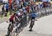 Laurie Arseneault hands of to rider 4, Raphael Auclair  		CREDITS:  		TITLE: 2019 MTB XC National Championships 		COPYRIGHT: Rob Jones CanadianCyclist.com