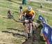 Jofre Cullell Estape (Esp) Megamo Factory Team leading while others crash behind 		CREDITS:  		TITLE: 2019 World Cup Final, Snowshoe WV 		COPYRIGHT: Rob Jones/www.canadiancyclist.com 2019 -copyright -All rights retained - no use permitted without prior, w