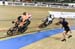 Matthijs Buchli (Netherlands) takes the lead with Yudai Nitta (Japan) 		CREDITS:  		TITLE: 2019 Track World Championships, Poland 		COPYRIGHT: Rob Jones/www.canadiancyclist.com 2019 -copyright -All rights retained - no use permitted without prior, written