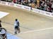 Jessica Lee crosses the finish line after a crash 		CREDITS:  		TITLE: 2019 Track World Championships, Poland 		COPYRIGHT: Rob Jones/www.canadiancyclist.com 2019 -copyright -All rights retained - no use permitted without prior, written permission