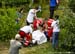 Chloe Dygert in the care of paramedics after her crash 		CREDITS:  		TITLE: 2020 Road World Championships 		COPYRIGHT: ROB JONES/CANADIAN CYCLIST